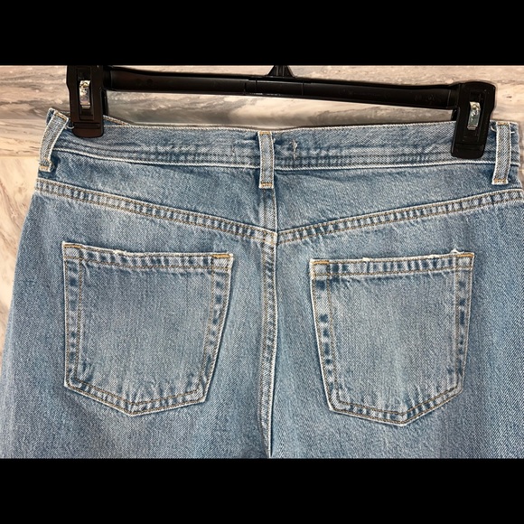 Free People We the Free Maggie Mid-Rise Straight-Leg Jeans Ripped Frayed 29 - Picture 14 of 14